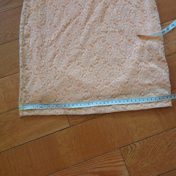 Forever 21 XXI Peach Lace Overlay Cinderella Elegant Cocktail Dress Size Small - Picture 16 of 16